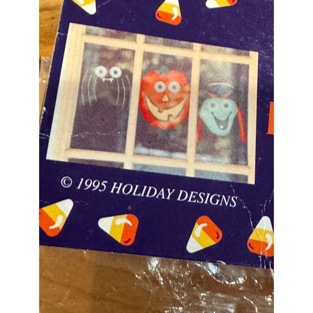 NEW 🎃 Vintage 1995 Magic Creations Plush Pumpkin Window‎ Stick-Up 🎃